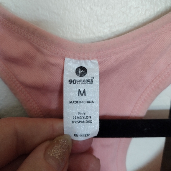 90 degrees by Reflex Peach Front Zip Sports Bra - Picture 3 of 5